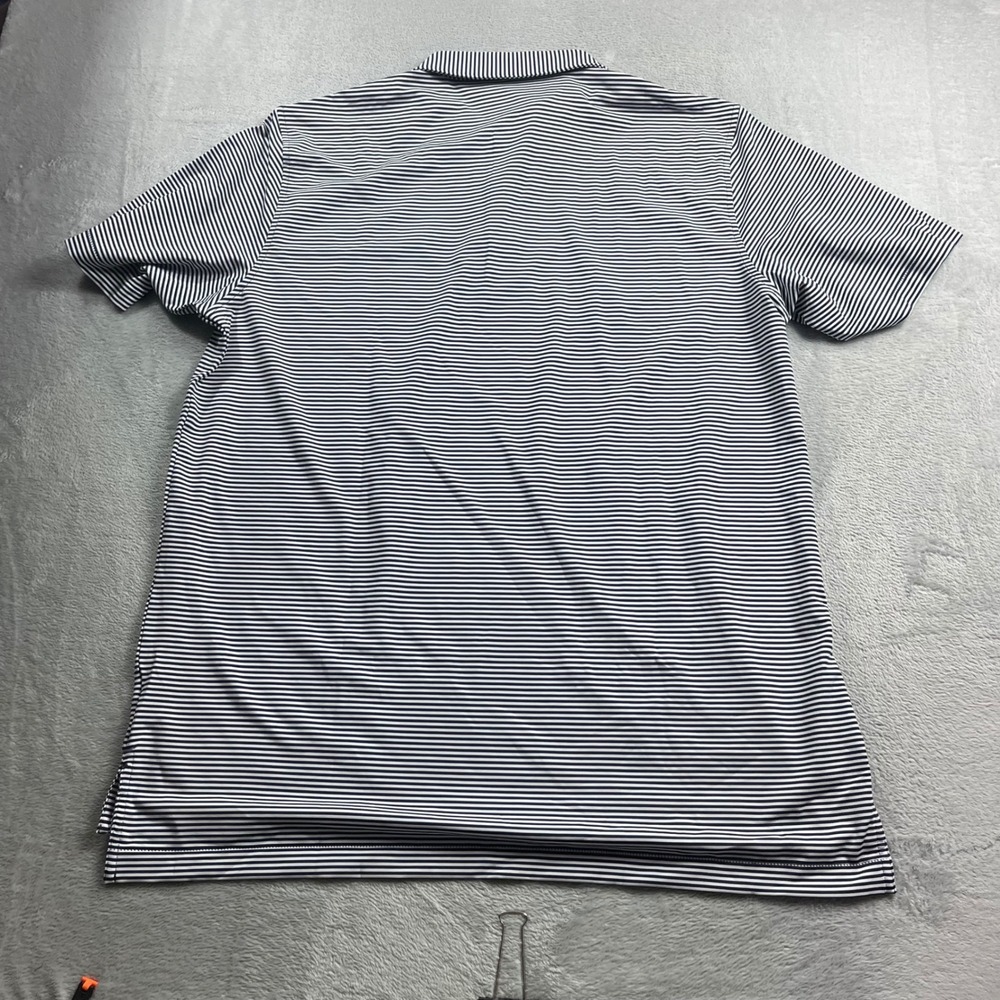 Peter Millar Summer Comfort Polo Shirt Mens XL Navy White Stripe Sodexo Charity - Picture 8 of 10